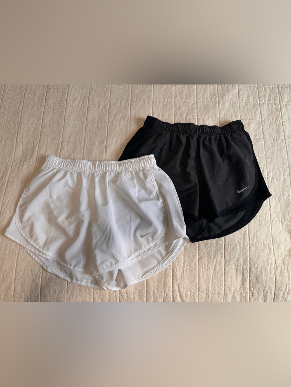 Nike Women's Dri-FIT Running Shorts - Black & White